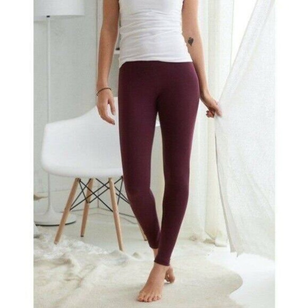 NWT Aerie Maroon Cotton Leggings